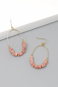 Pink Square Bead Earrings