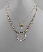 Triangle & Circle Stone Necklace