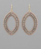 Wrapped Raffia & Beads Glass Earrings
