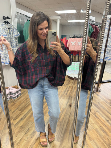 Oversized Plaid Top