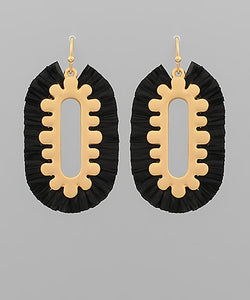 Wrapped Raffia Casting Metal Earrings
