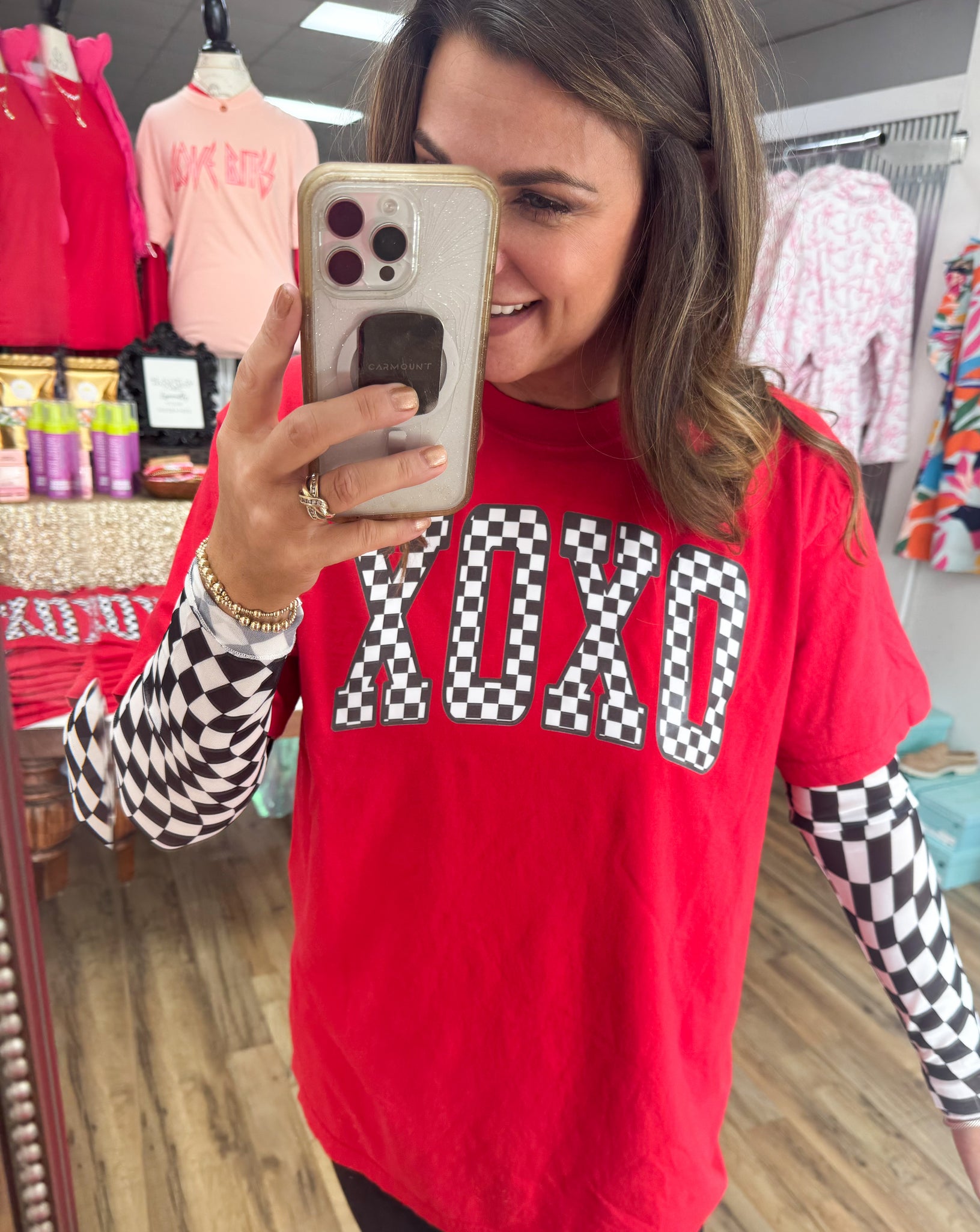 XOXO Check Tee