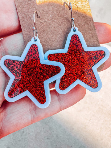 Glitter Star Earrings