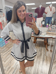 Belted 3/4 sleeve Dress