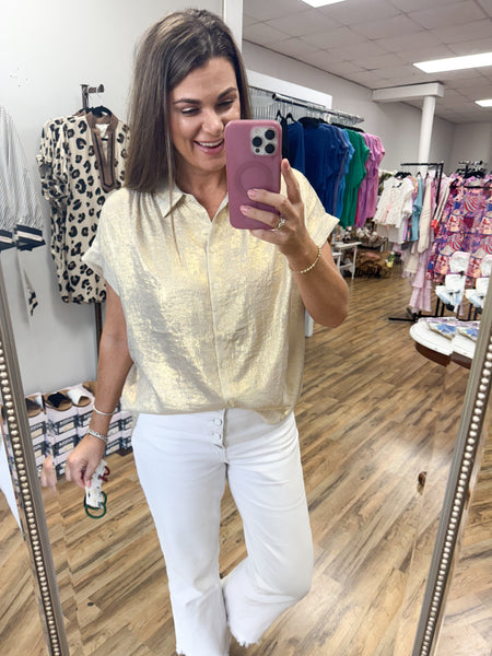 Button Metallic Top