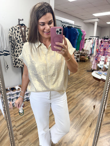Button Metallic Top