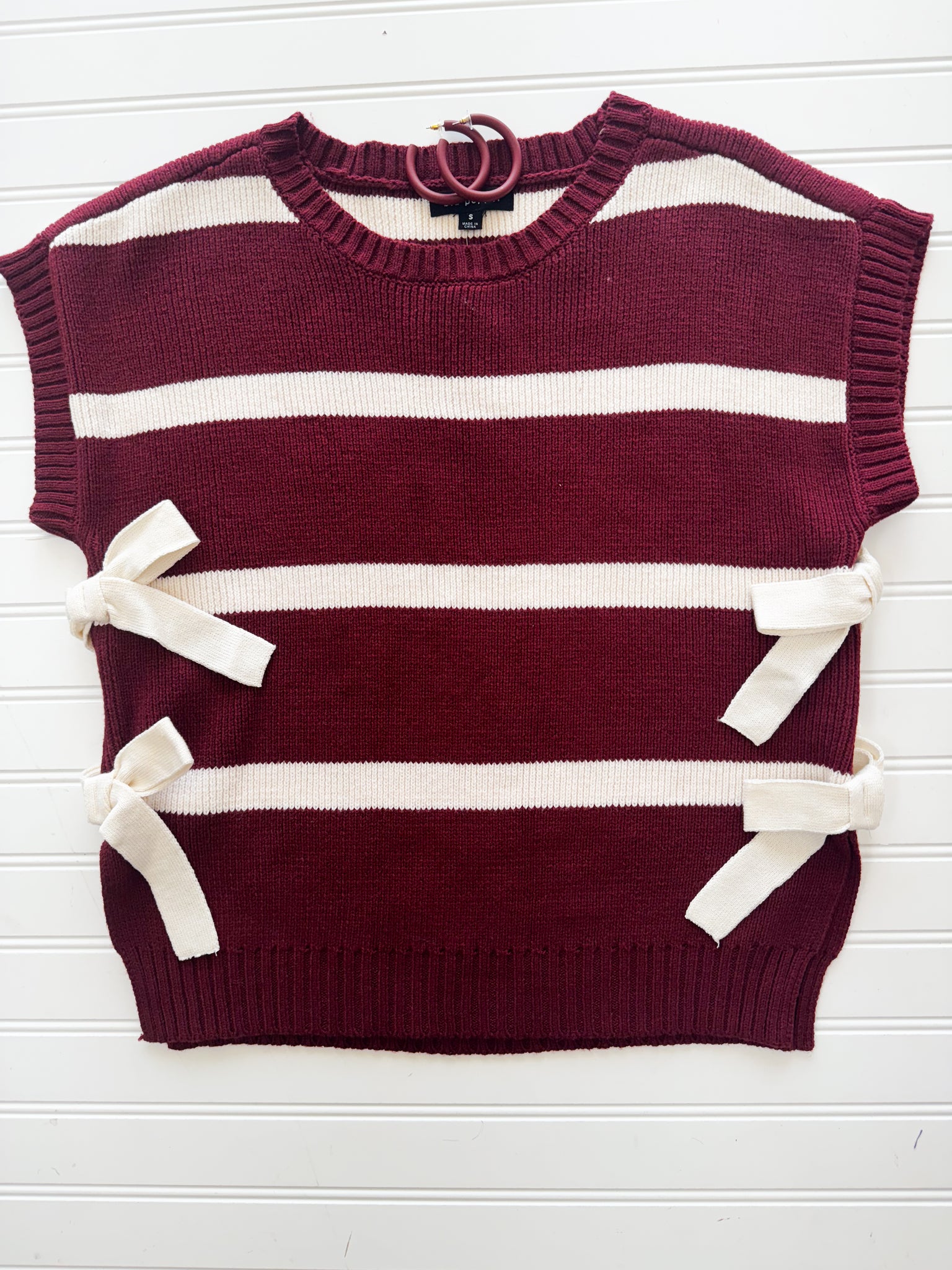 Bow Stripe Sweater Vest