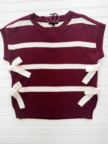 Bow Stripe Sweater Vest