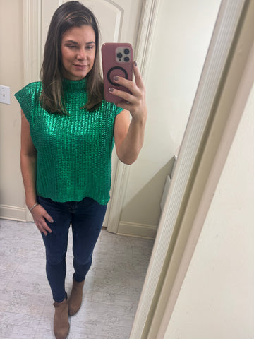 Metallic Foil Sweater